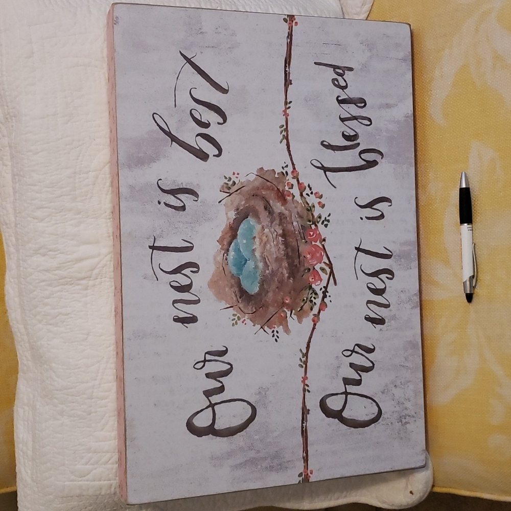 Our Nest Is Blessed baby room sign